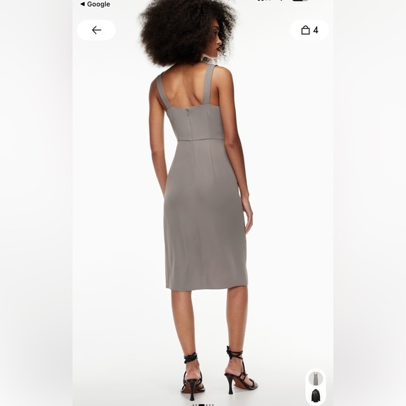 Aritzia Babaton '90s Slit Midi Dress Sz 10 - Picture 4 of 9